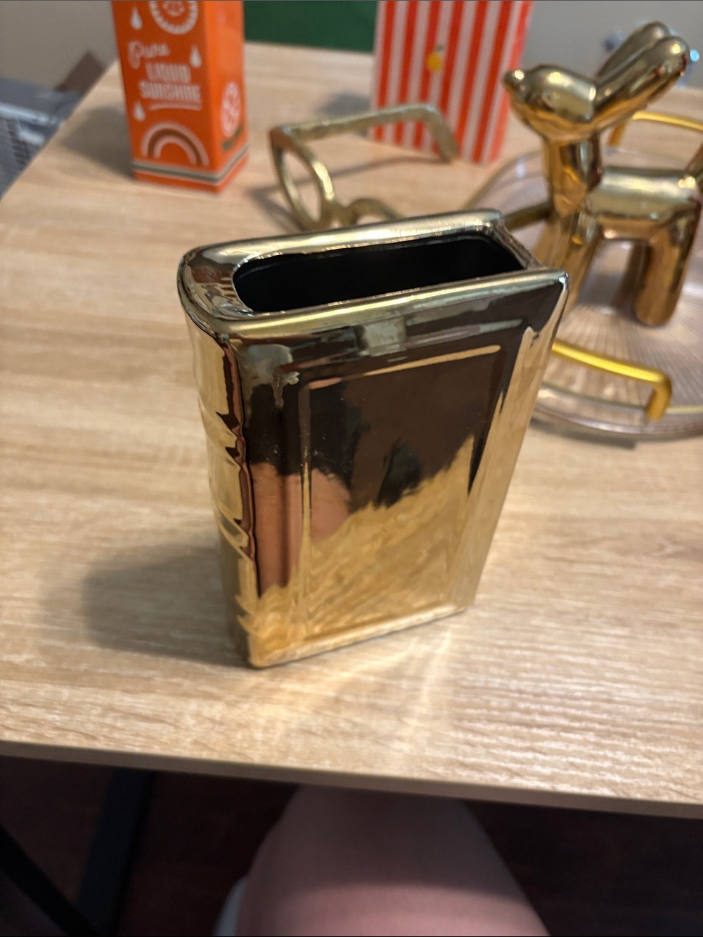 Gold book vase